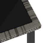Mesa de comedor para jardín ratán sintético gris 140x70x73 cm