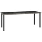 Mesa de comedor para jardín ratán sintético gris 140x70x73 cm