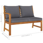 Juego de muebles jardín 5 pzas con cojines madera maciza acacia