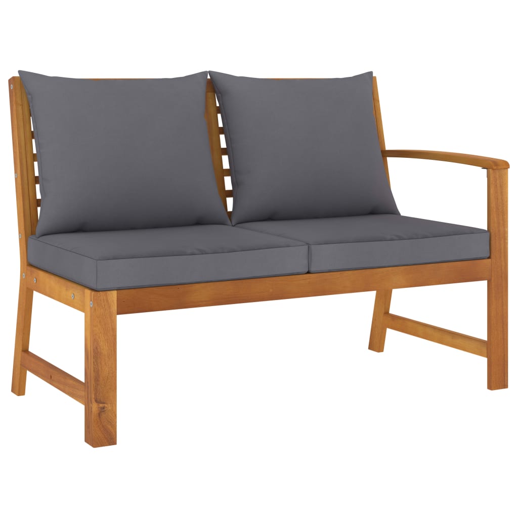 Juego de muebles jardín 5 pzas con cojines madera maciza acacia