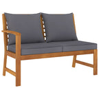 Juego de muebles jardín 5 pzas con cojines madera maciza acacia