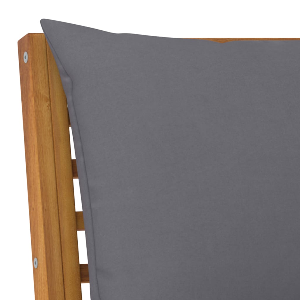 Juego de muebles jardín 5 pzas con cojines madera maciza acacia