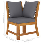 Muebles de jardín 9 pzas cojines crema madera maciza de acacia