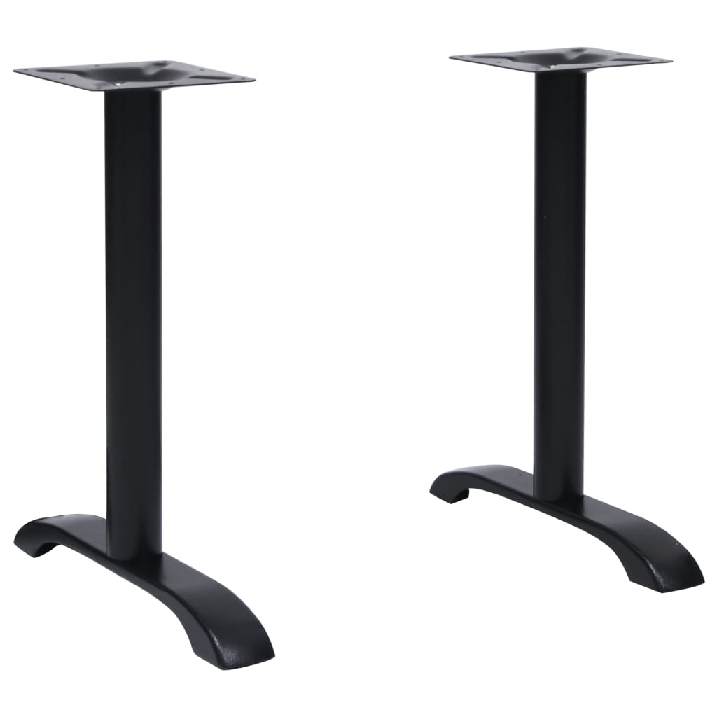 Patas para mesa de bistró 2 uds. Hierro fundido negro 61x8x72cm