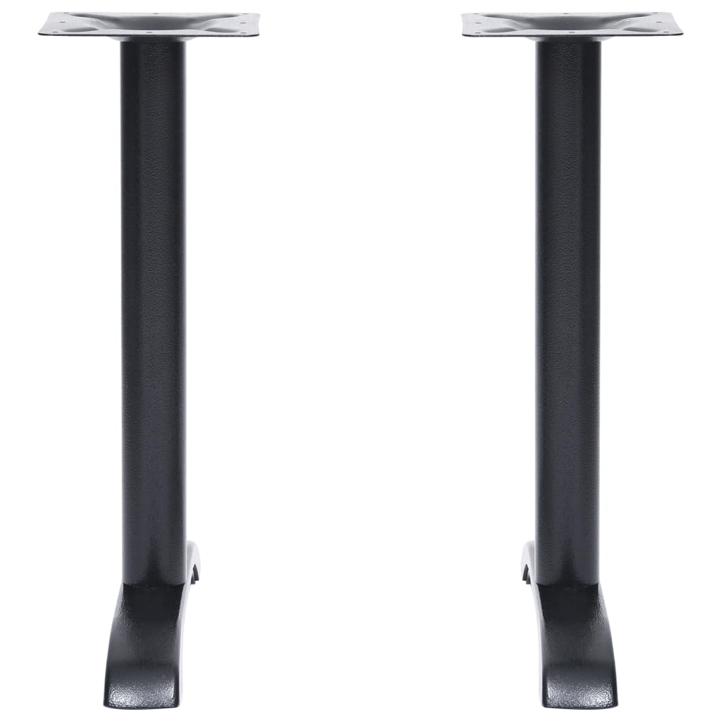 Patas para mesa de bistró 2 uds. Hierro fundido negro 61x8x72cm