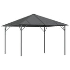 Cenador con techo gris antracita 3x3 m