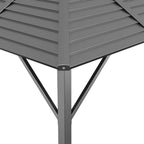 Cenador con techo gris antracita 3x3 m