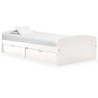 Estructura de cama 2 cajones sin colchón marrón miel 90x200 cm