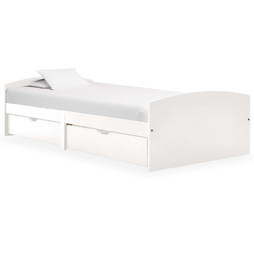 Estructura de cama 2 cajones sin colchón marrón miel 90x200 cm