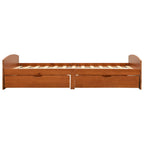 Estructura de cama 2 cajones sin colchón marrón miel 90x200 cm