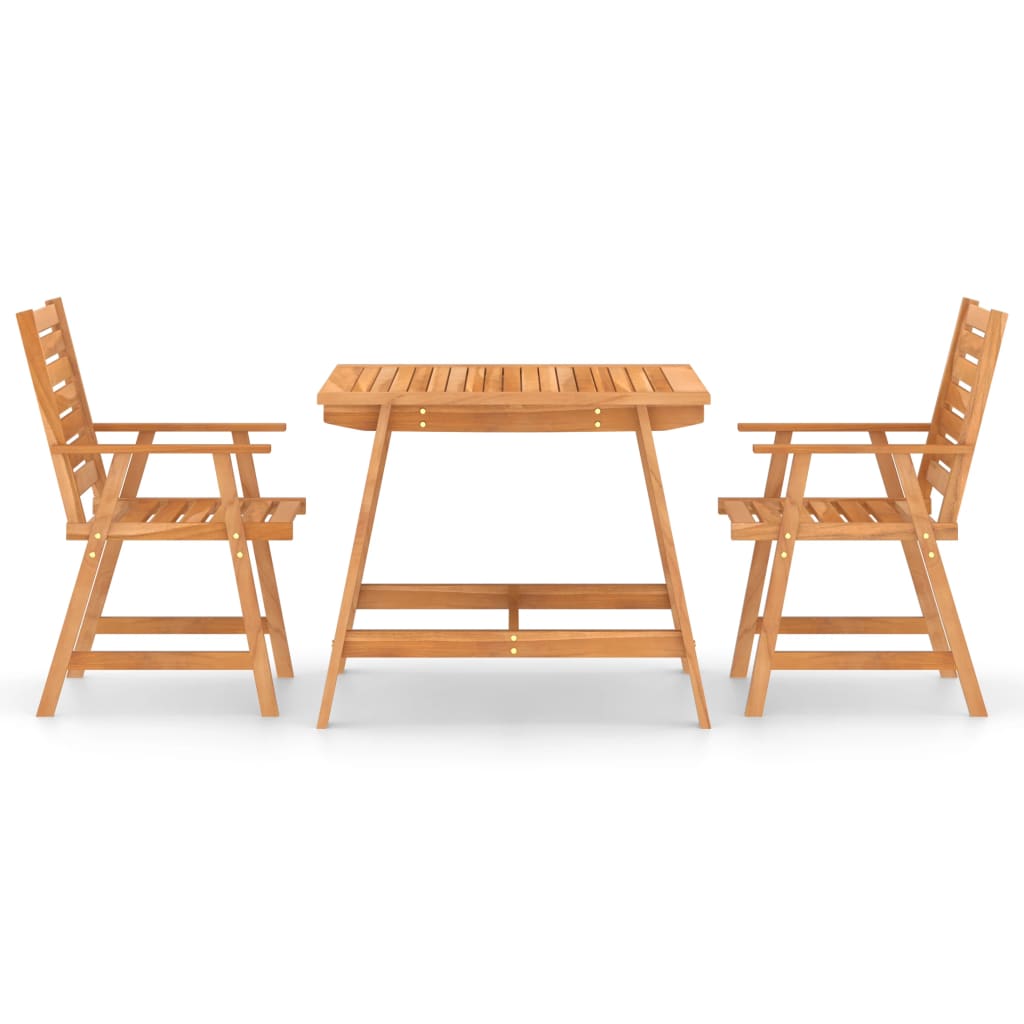 Juego de comedor para jardín 3 piezas madera maciza de acacia