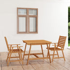 Juego de comedor para jardín 3 piezas madera maciza de acacia