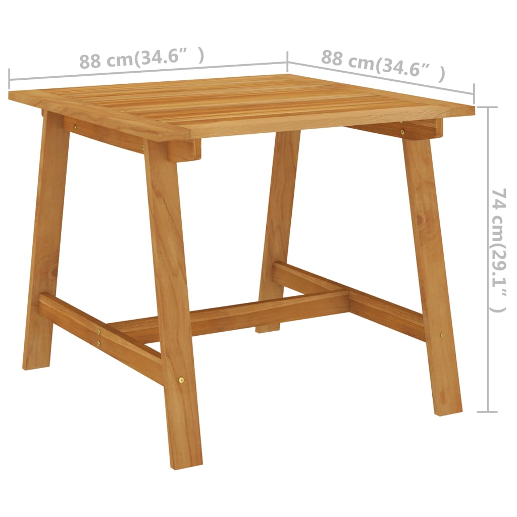 Juego de comedor para jardín 5 piezas madera maciza de acacia