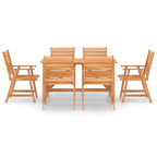 Juego de comedor para jardín 7 piezas madera maciza de acacia
