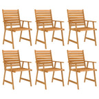 Juego de comedor para jardín 7 piezas madera maciza de acacia
