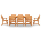 Juego de comedor para jardín 9 piezas madera maciza de acacia