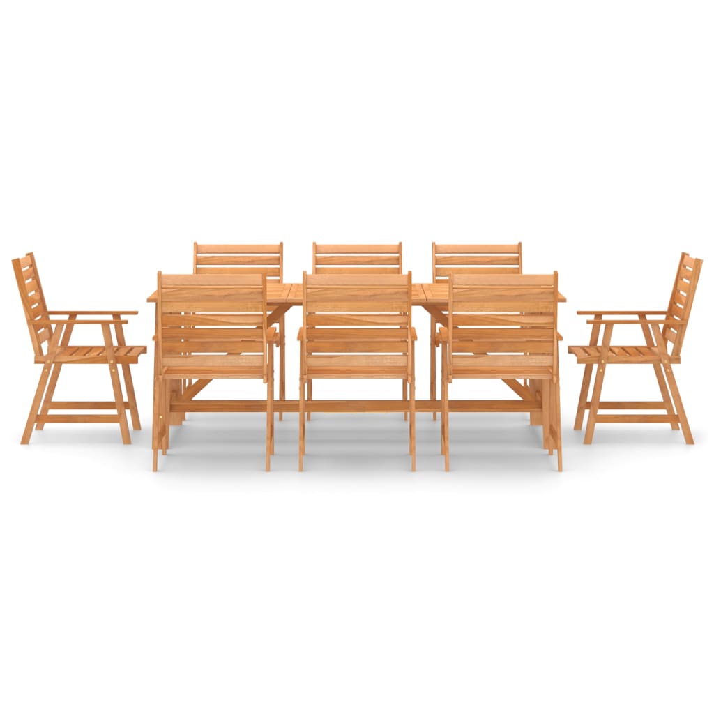 Juego de comedor para jardín 9 piezas madera maciza de acacia
