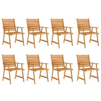 Juego de comedor para jardín 9 piezas madera maciza de acacia