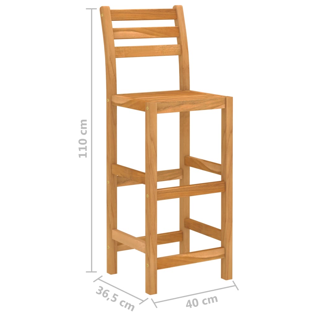 Mesa y sillas de bar para jardín 3 pzas madera maciza de acacia