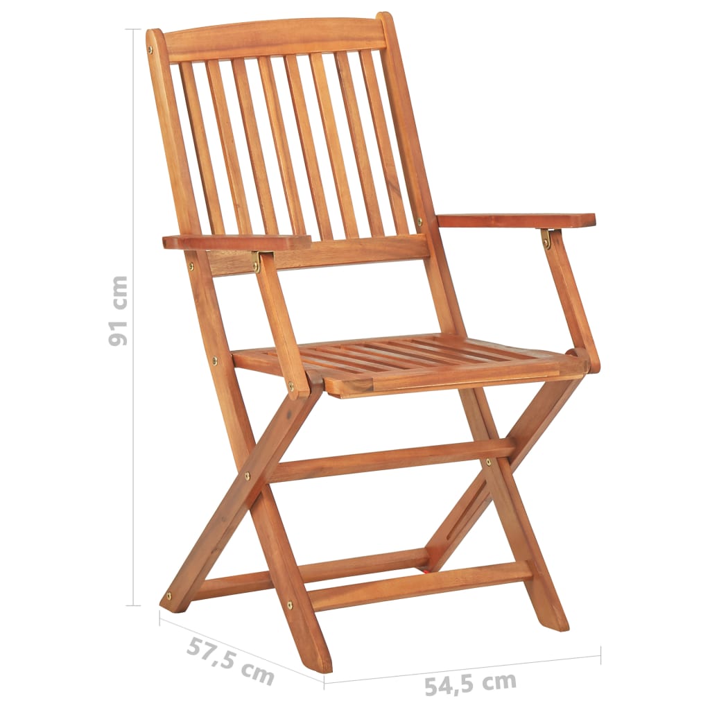 Juego de bistró para jardín 4 piezas madera maciza de acacia