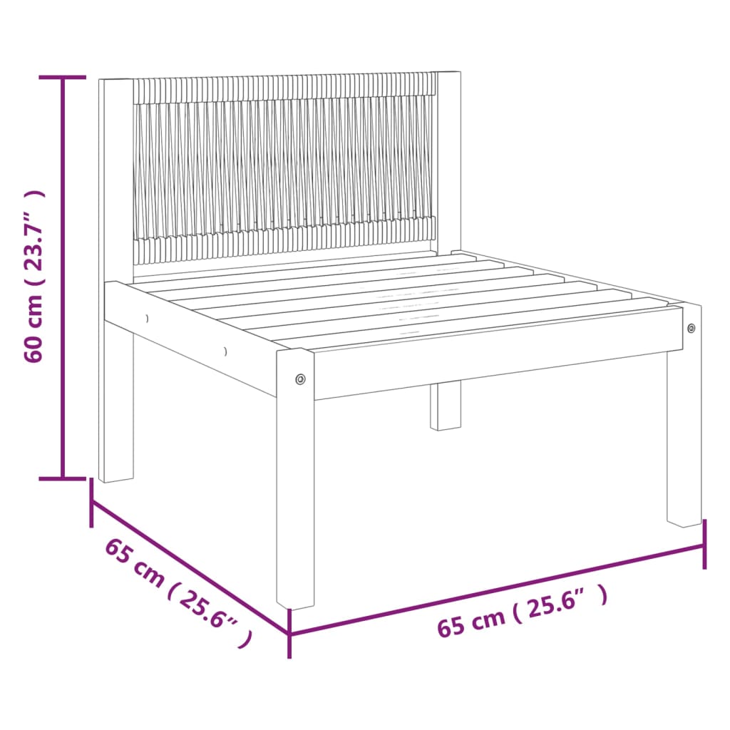 Conjunto de jardín 4 piezas con cojines color crema 63x63 cm