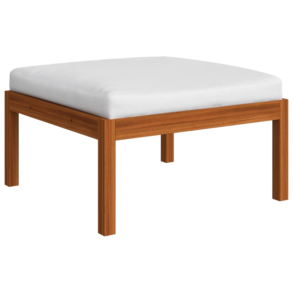 Conjunto de jardín 4 piezas con cojines color crema 63x63 cm