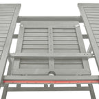 Conjunto de comedor de jardín de 5 piezas (150-200 cm) x 100 cm, madera maciza de acacia gris