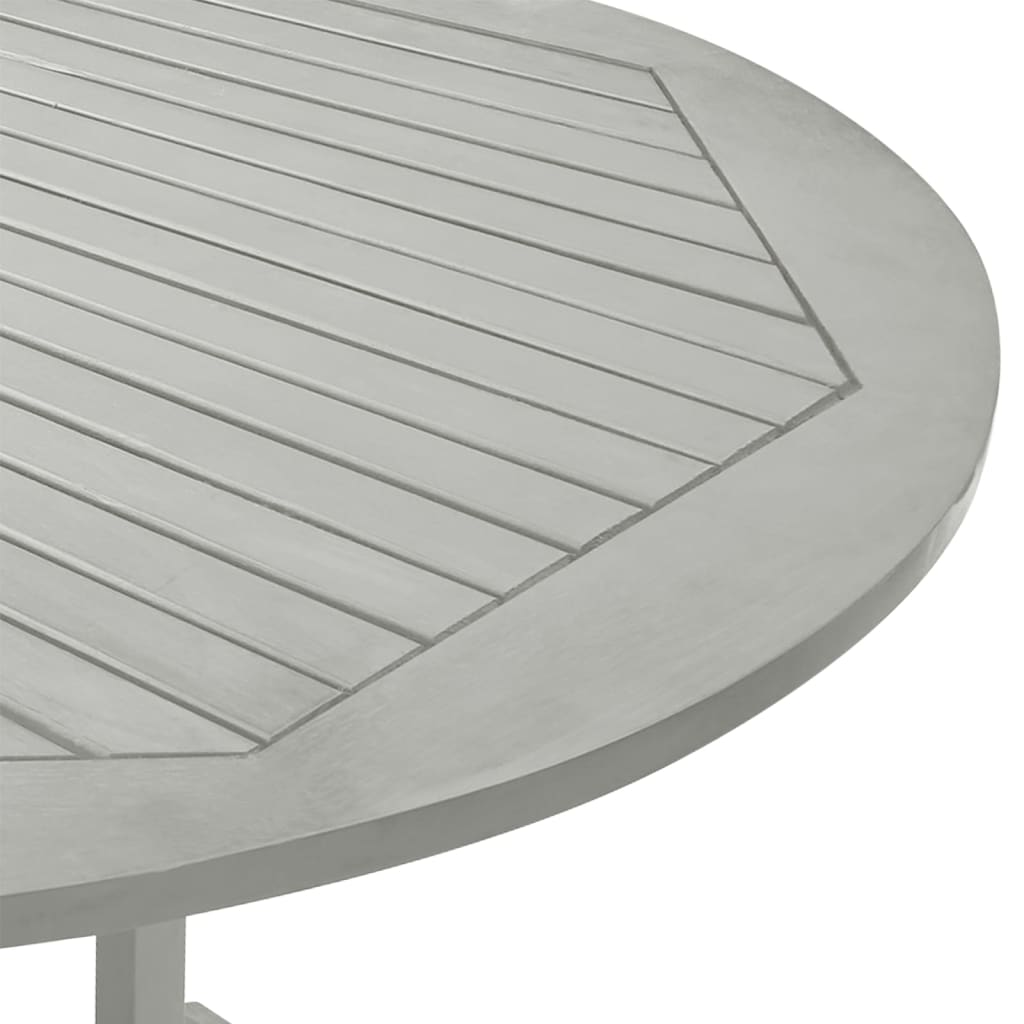 Conjunto de comedor de jardín de 5 piezas (150-200 cm) x 100 cm, madera maciza de acacia gris