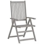 Conjunto de comedor de jardín de 5 piezas (150-200 cm) x 100 cm, madera maciza de acacia gris