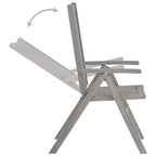 Conjunto de comedor de jardín de 5 piezas (150-200 cm) x 100 cm, madera maciza de acacia gris