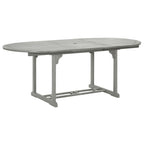 Conjunto de comedor de jardín de 5 piezas (150-200 cm) x 100 cm, madera maciza de acacia gris