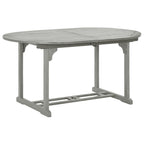Conjunto de comedor de jardín de 5 piezas (150-200 cm) x 100 cm, madera maciza de acacia gris