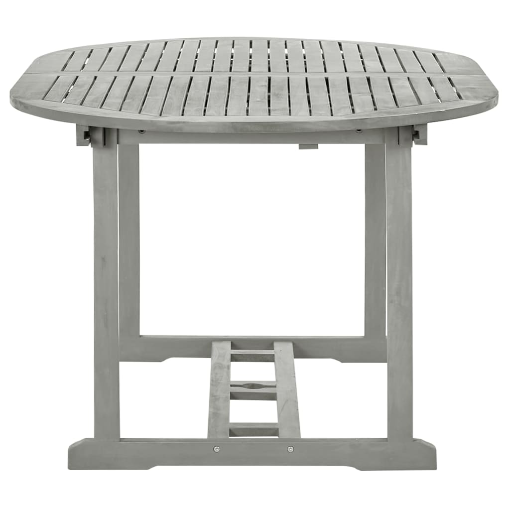 Conjunto de comedor de jardín de 5 piezas (150-200 cm) x 100 cm, madera maciza de acacia gris