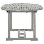 Conjunto de comedor de jardín de 5 piezas (150-200 cm) x 100 cm, madera maciza de acacia gris