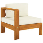 Conjunto de jardín 5 piezas con cojines 100x60 cm madera de acacia
