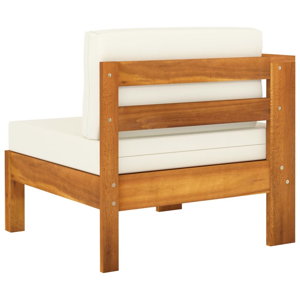 Conjunto de jardín 5 piezas con cojines 100x60 cm madera de acacia
