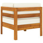 Conjunto de jardín 5 piezas con cojines 100x60 cm madera de acacia