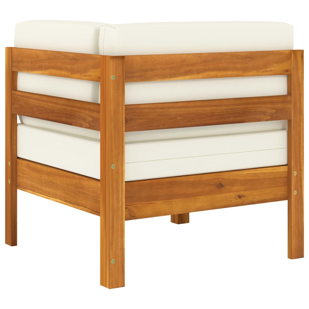 Conjunto de jardín 5 piezas con cojines 100x60 cm madera de acacia