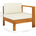 Conjunto de jardín 5 piezas con cojines 100x60 cm madera de acacia