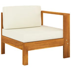 Conjunto de jardín 5 piezas con cojines 100x60 cm madera de acacia