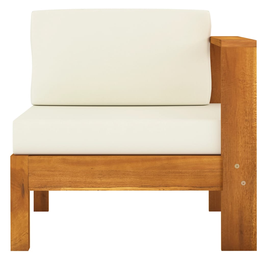 Conjunto de jardín 5 piezas con cojines 100x60 cm madera de acacia
