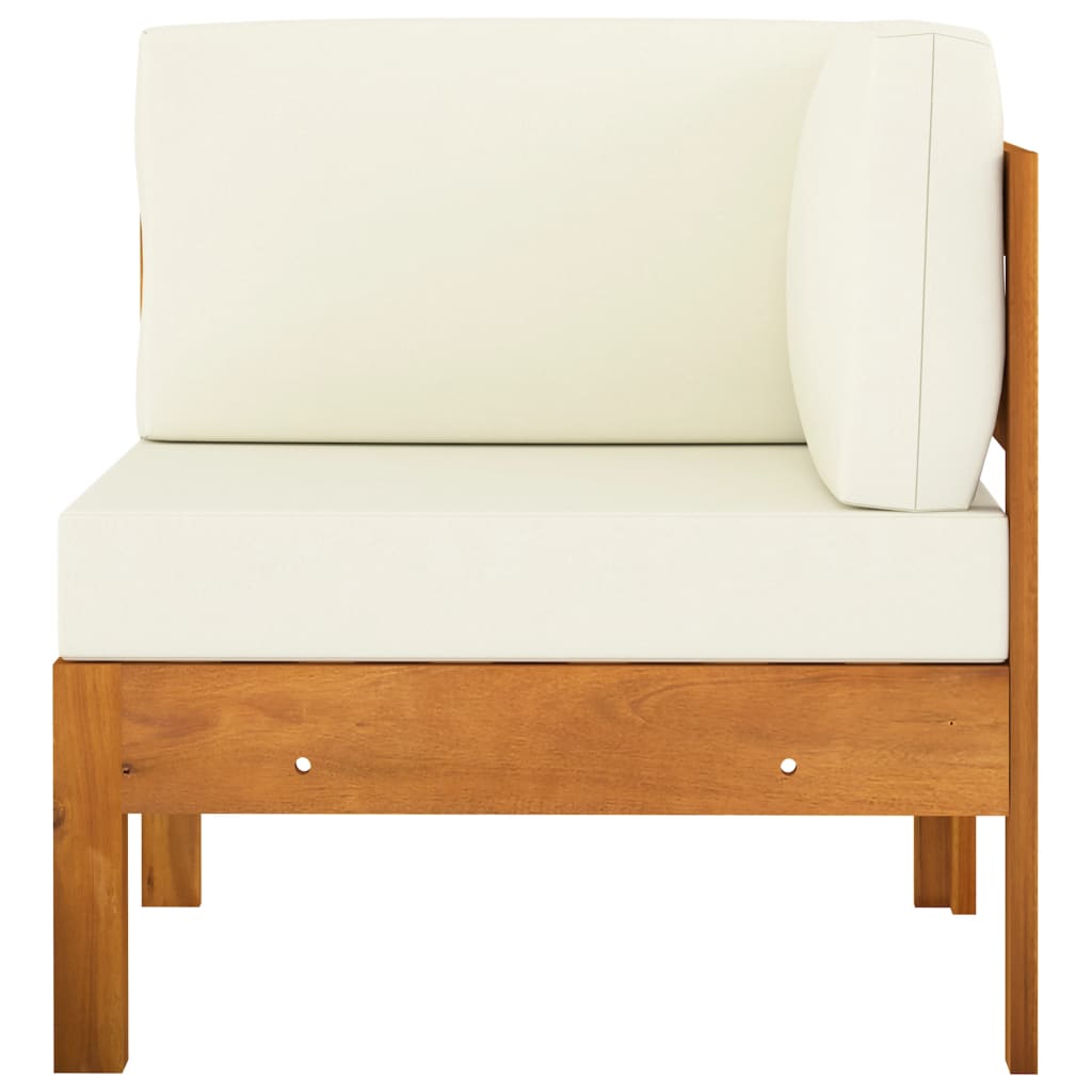 Conjunto de jardín 5 piezas con cojines 100x60 cm madera de acacia