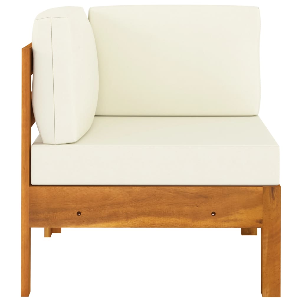 Conjunto de jardín 5 piezas con cojines 100x60 cm madera de acacia
