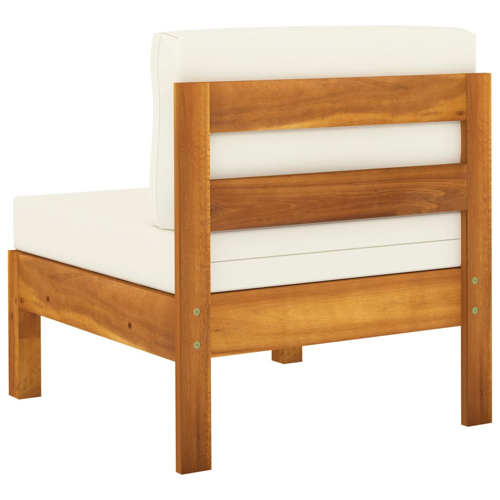 Conjunto de jardín 5 piezas con cojines 100x60 cm madera de acacia