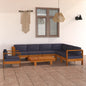 Conjunto de jardín 5 piezas con cojines 100x60 cm madera de acacia