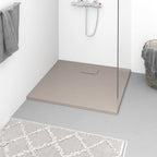 Plato de ducha de jardín WPC acero inoxidable gris 110x62 cm
