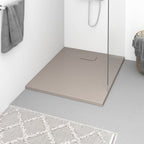 Plato de ducha de jardín WPC acero inoxidable gris 110x62 cm