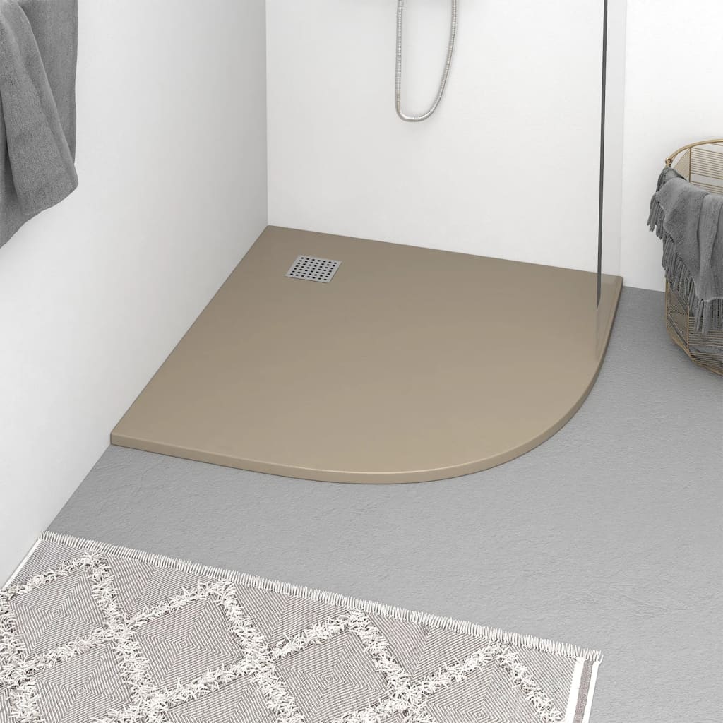 Plato de ducha de jardín WPC acero inoxidable gris 110x62 cm