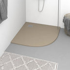 Plato de ducha de jardín WPC acero inoxidable gris 110x62 cm