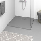 Plato de ducha de jardín WPC acero inoxidable gris 110x62 cm